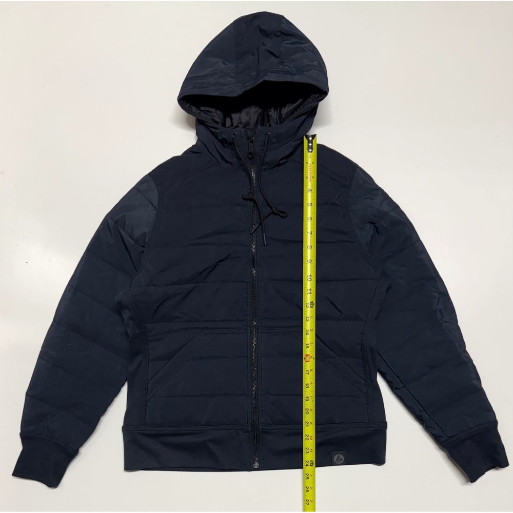 American Giant Mens Navy Blue Quilted Hybrid Full Zip Hoodie Jacket Large DWR